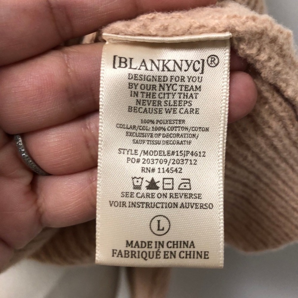 Blank NYC Playing the Field Jacket Womens Large Khaki Mixed Media Denim Trim NEW - Picture 7 of 9